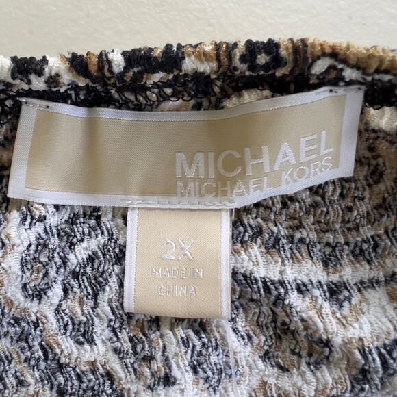 MICHAEL MICHAEL‎ KORS PAISLEY LONG SLEEVE BLOUSE IN HUSK NWT WOMEN'S SIZE 2X - Picture 7 of 16